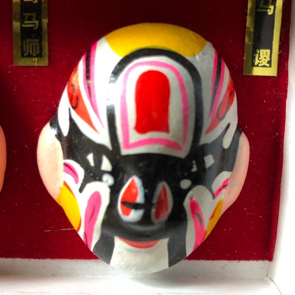 NEW Set of 6 Chinese Peking Opera Painted Ceramic Face Masks Collectible Decor - Picture 12 of 15